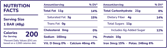 Caramel Almond Sea Salt Nutrition Facts