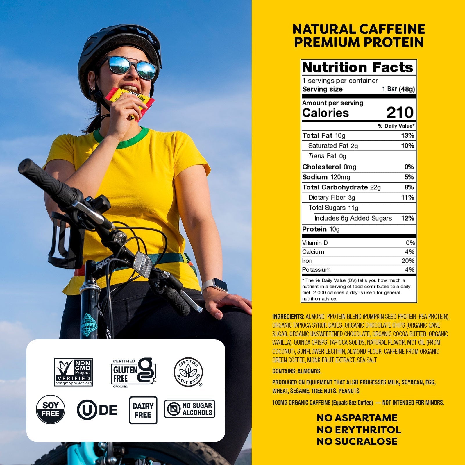 Chocolate Chip Cookie Dough Caffeinated Energy Square - 8 Pack