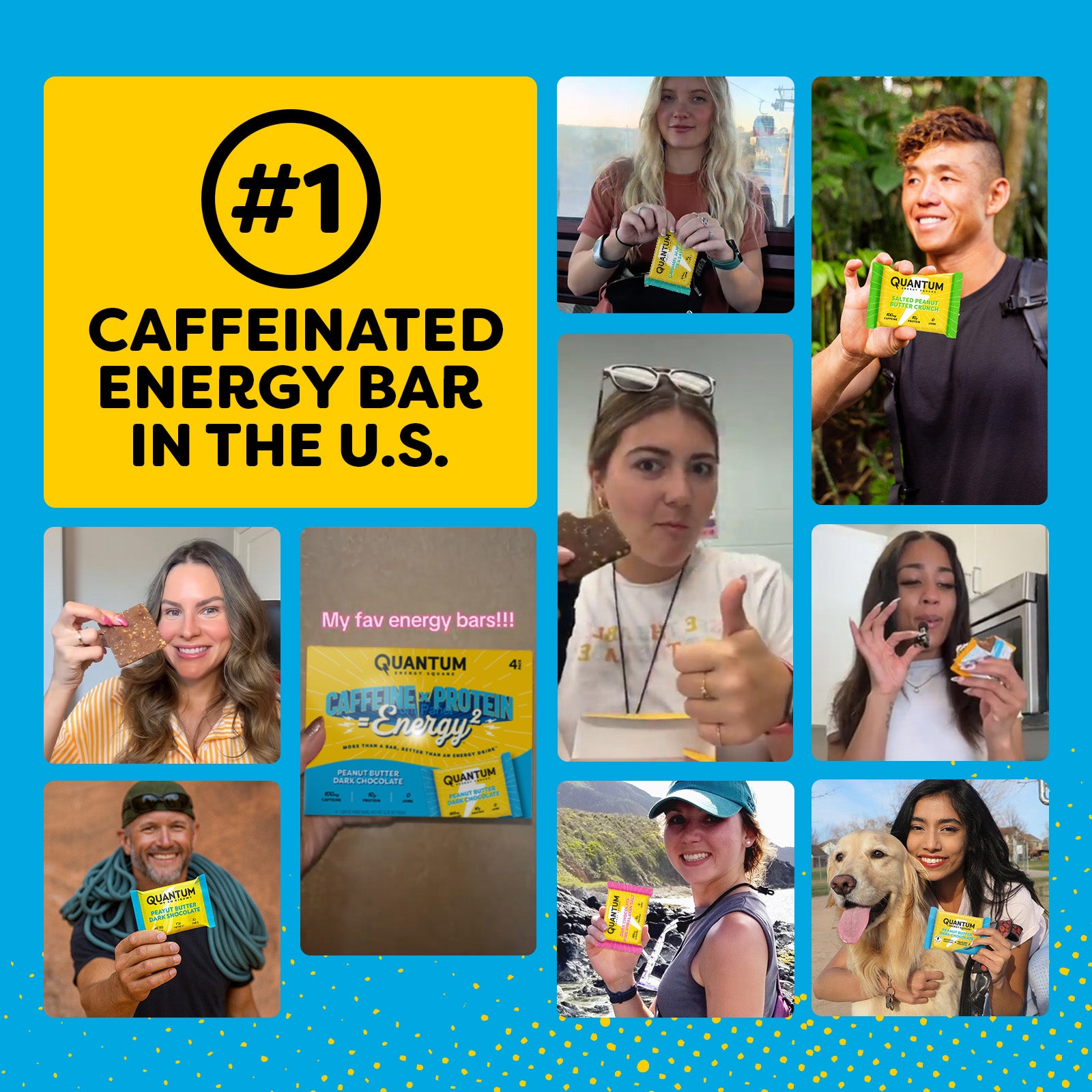 Chocolate Chip Cookie Dough Caffeinated Energy Square - 8 Pack